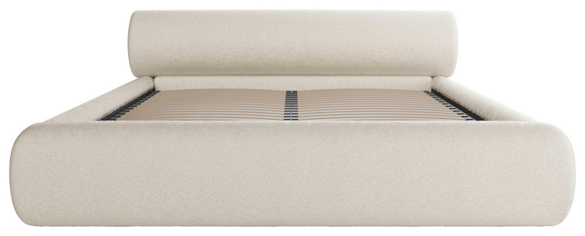 POLSTERBETT 160/200 cm,  in Beige, Lattenrost, Bettkasten,  - Beige/Schwarz, Design, Holz/Textil (160/200cm) - Chameo
