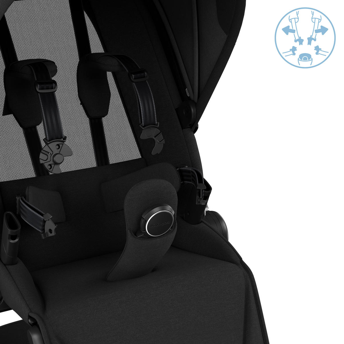 KINDERWAGEN Fame  - Graphitfarben/Schwarz, Basics, Kunststoff/Textil (61.5/110/95,5cm) - Maxi-Cosi