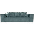 BIGSOFA in Flachgewebe Blau  - Chromfarben/Blau, KONVENTIONELL, Textil/Metall (256/68/122cm) - Carryhome
