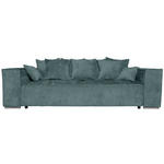 BIGSOFA Flachgewebe Blau  - Chromfarben/Blau, KONVENTIONELL, Textil/Metall (256/68/122cm) - Carryhome