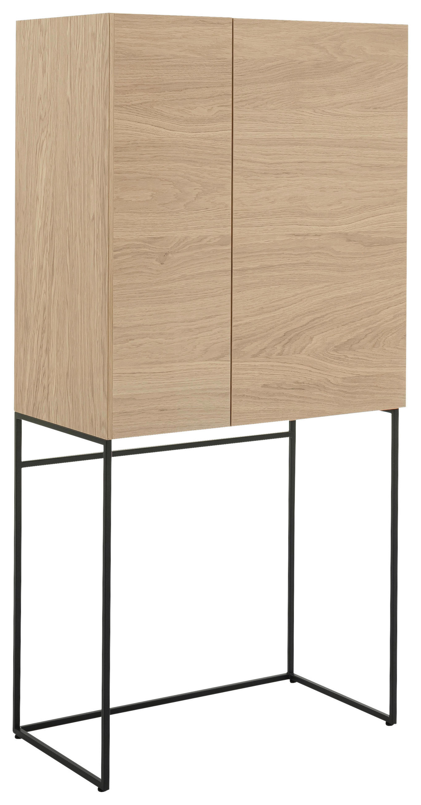 BARSCHRANK Eichefarben  80/165/45 cm  - Eichefarben/Schwarz, Design, Holz/Holzwerkstoff (80/165/45cm) - Schöner Wohnen