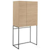 BARSCHRANK Eichefarben  80/165/45 cm  - Eichefarben/Schwarz, Design, Holz/Holzwerkstoff (80/165/45cm) - Schöner Wohnen