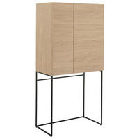 BARSCHRANK Eichefarben  80/165/45 cm  - Eichefarben/Schwarz, Design, Holz/Holzwerkstoff (80/165/45cm) - Schöner Wohnen