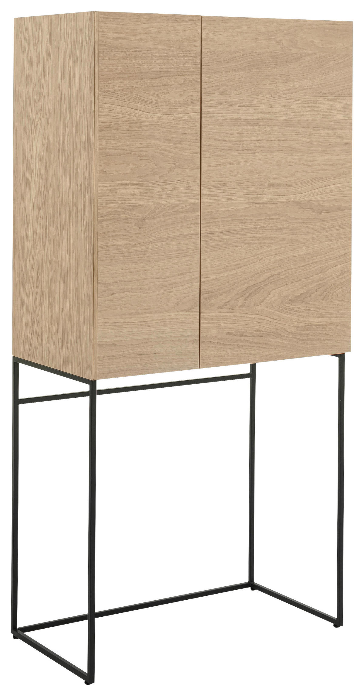BARSCHRANK Eichefarben  80/165/45 cm  - Eichefarben/Schwarz, Design, Holz/Holzwerkstoff (80/165/45cm) - Schöner Wohnen
