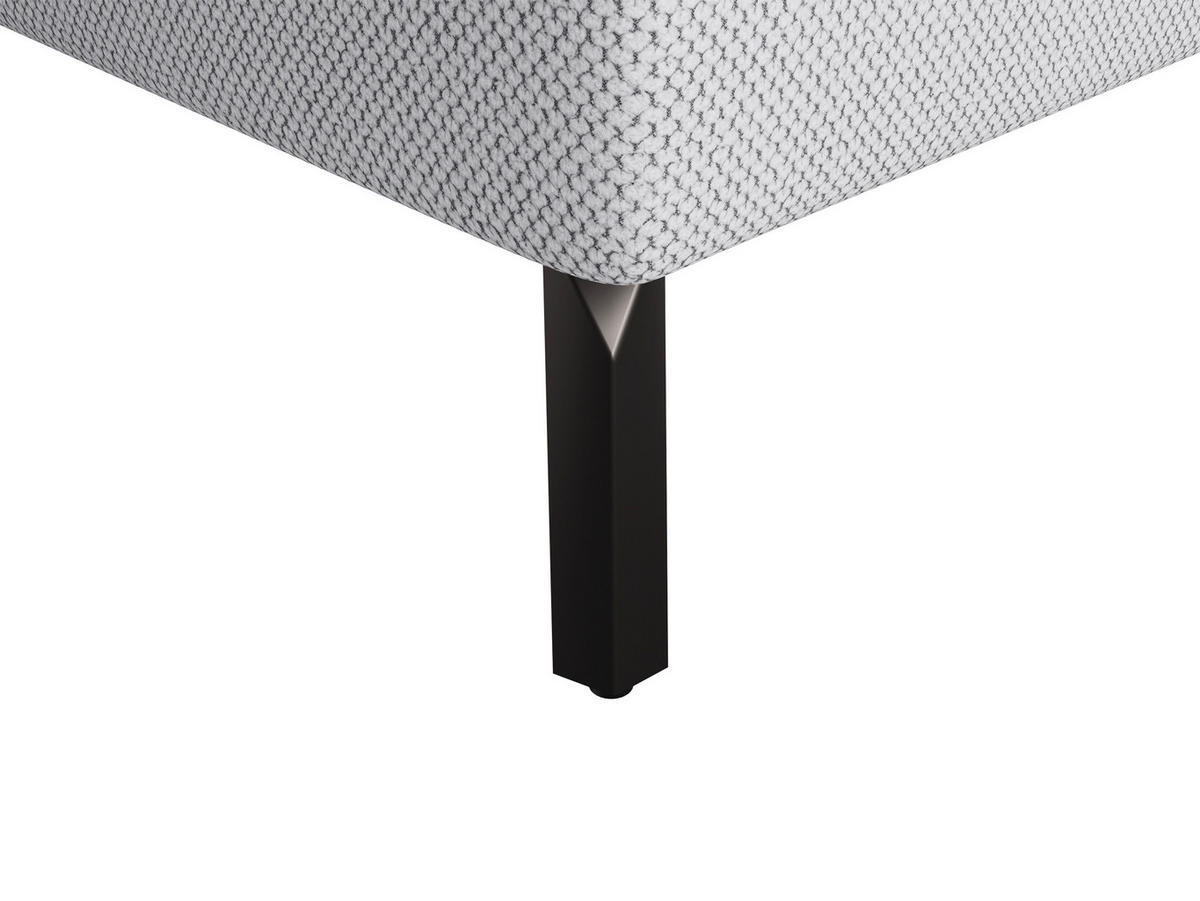 Ecksofa inkl. Funktionen in Webstoff Hellgrau  - Hellgrau/Schwarz, MODERN, Textil/Metall (177/279cm)