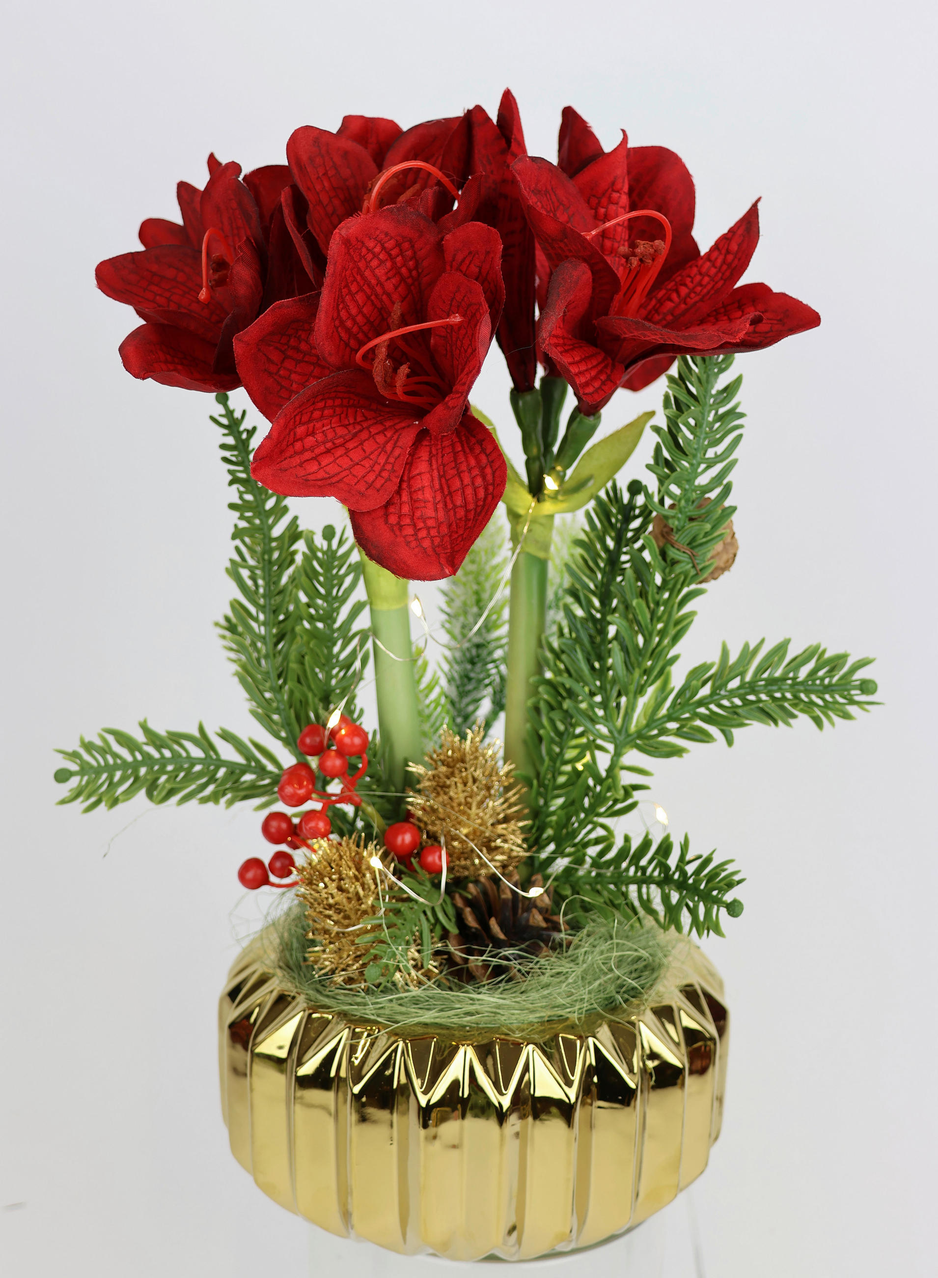 AMARYLLIS  - Rot, Basics, Kunststoff (22/34/22cm) - X-Mas