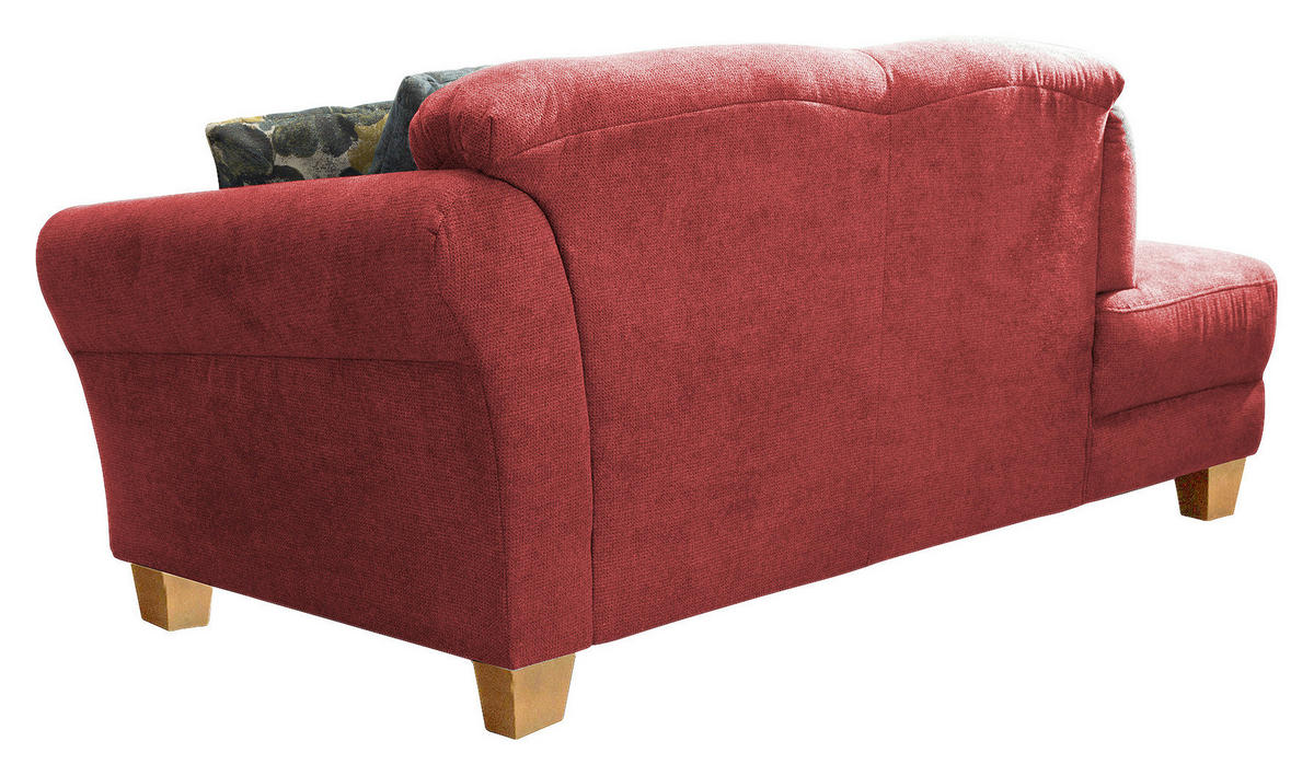 RÉCAMIERE in Flachgewebe Rot  - Rot/Naturfarben, KONVENTIONELL, Holz/Textil (194/84/91cm) - Sit & More