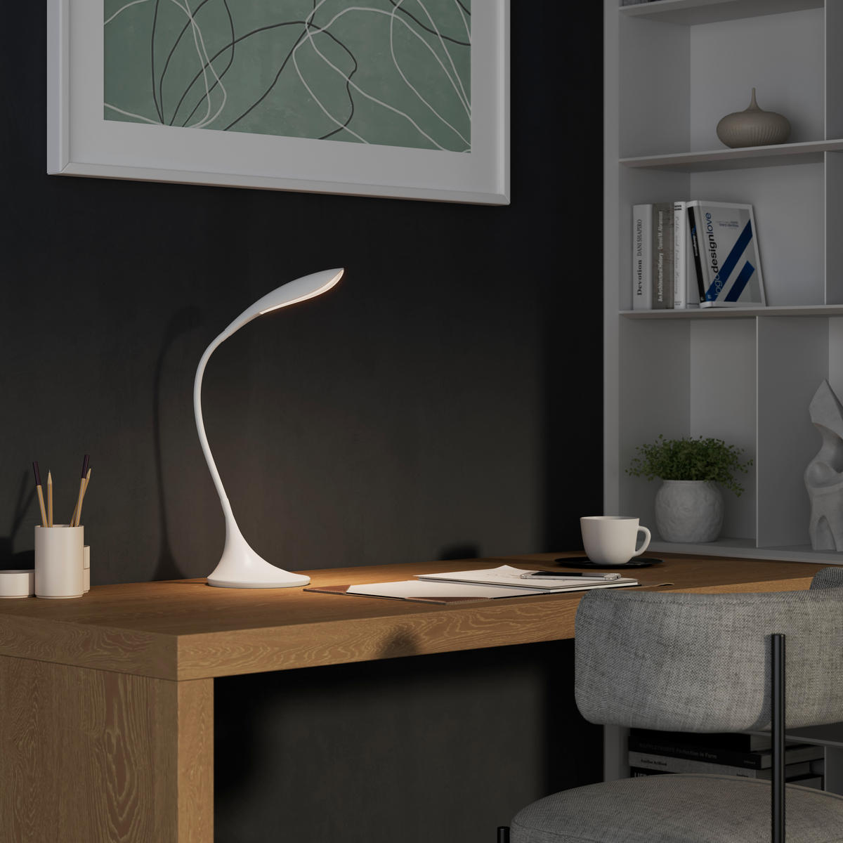 Lampă De Birou 22/17/37,5 cm    - alb, Basics, plastic (22/17/37,5cm) - Novel