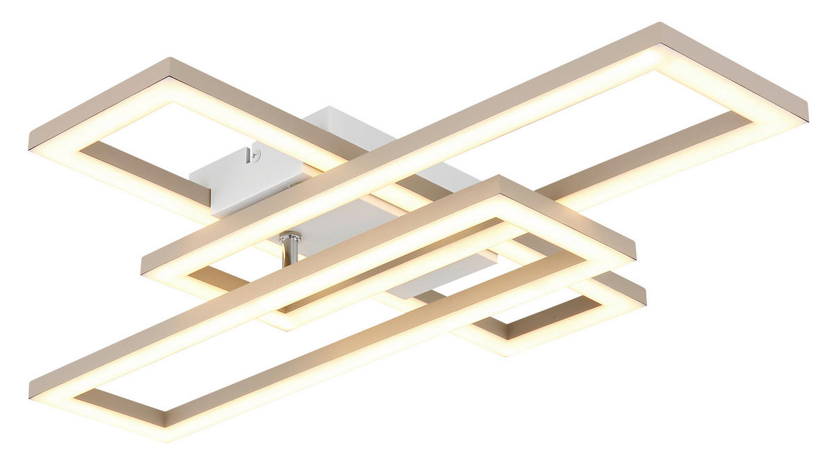 LED-DECKENLEUCHTE WILTON 55/40/7,5 cm  - Sandfarben/Weiß, Design, Kunststoff (55/40/7,5cm) - Globo