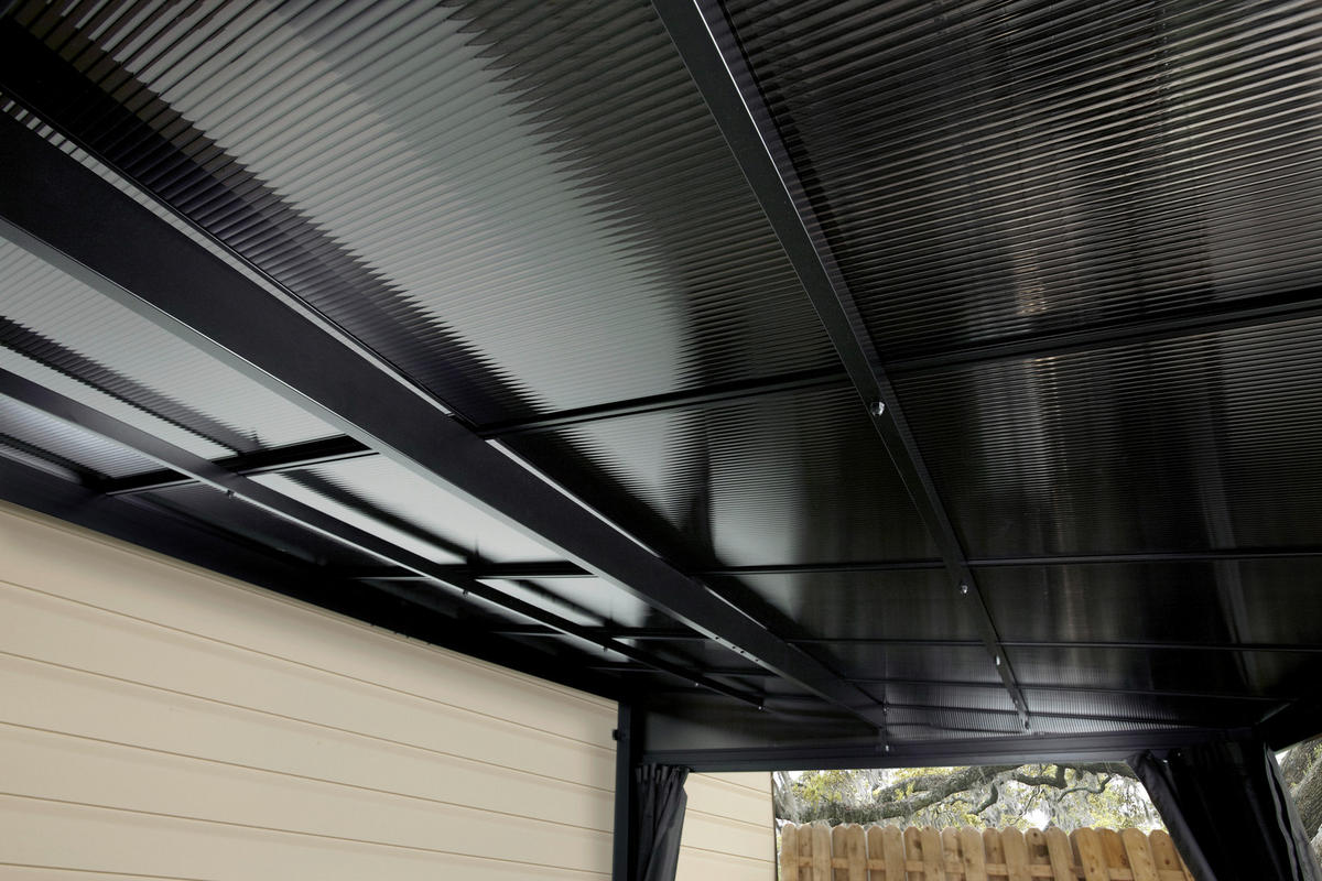 TERRASSENÜBERDACHUNG 383,5/240/362,5 cm   - Anthrazit, Basics, Metall (383,5/240/362,5cm)