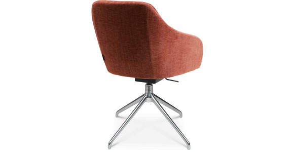 ARMLEHNSTUHL in Aluminium Velours - Rot/Alufarben, Design, Textil/Metall (58/81,5-84,5/60cm) - Johann Jakob