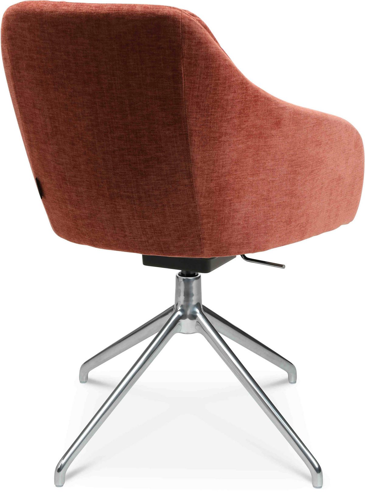 ARMLEHNSTUHL  in Aluminium Velours  - Rot/Alufarben, Design, Textil/Metall (58/81,5-84,5/60cm) - Johann Jakob
