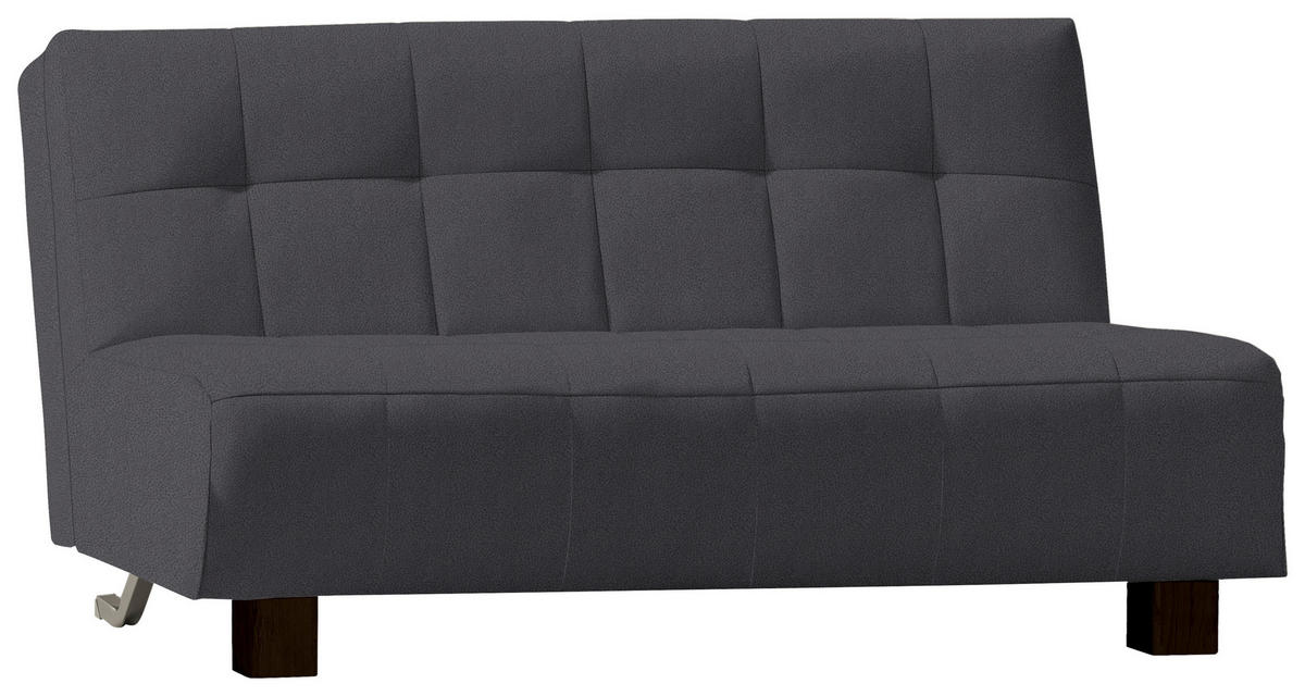SCHLAFSOFA in Textil Grau  - Schwarz/Grau, Design, Textil/Metall (165/92/102cm) - Novel