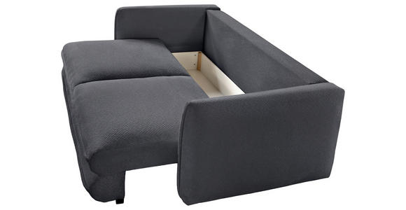 SCHLAFSOFA Struktur Dunkelgrau Zierkissen, Rückenkissen, Bettkasten, Schlaffunktion, Rücken echt, Liegefläche im Originalstoff  - Dunkelgrau/Schwarz, KONVENTIONELL, Kunststoff/Textil (237/94/117cm) - Carryhome