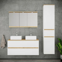 BADEZIMMER 5-teilig 151 cm  - Honigeiche/Weiss, Trend, Keramik/Holzwerkstoff (151cm) - MID.YOU