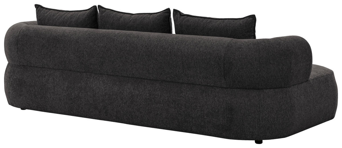 BIGSOFA in Chenille Schwarz  - Schwarz, Design, Kunststoff/Textil (240/76/122cm) - Livetastic