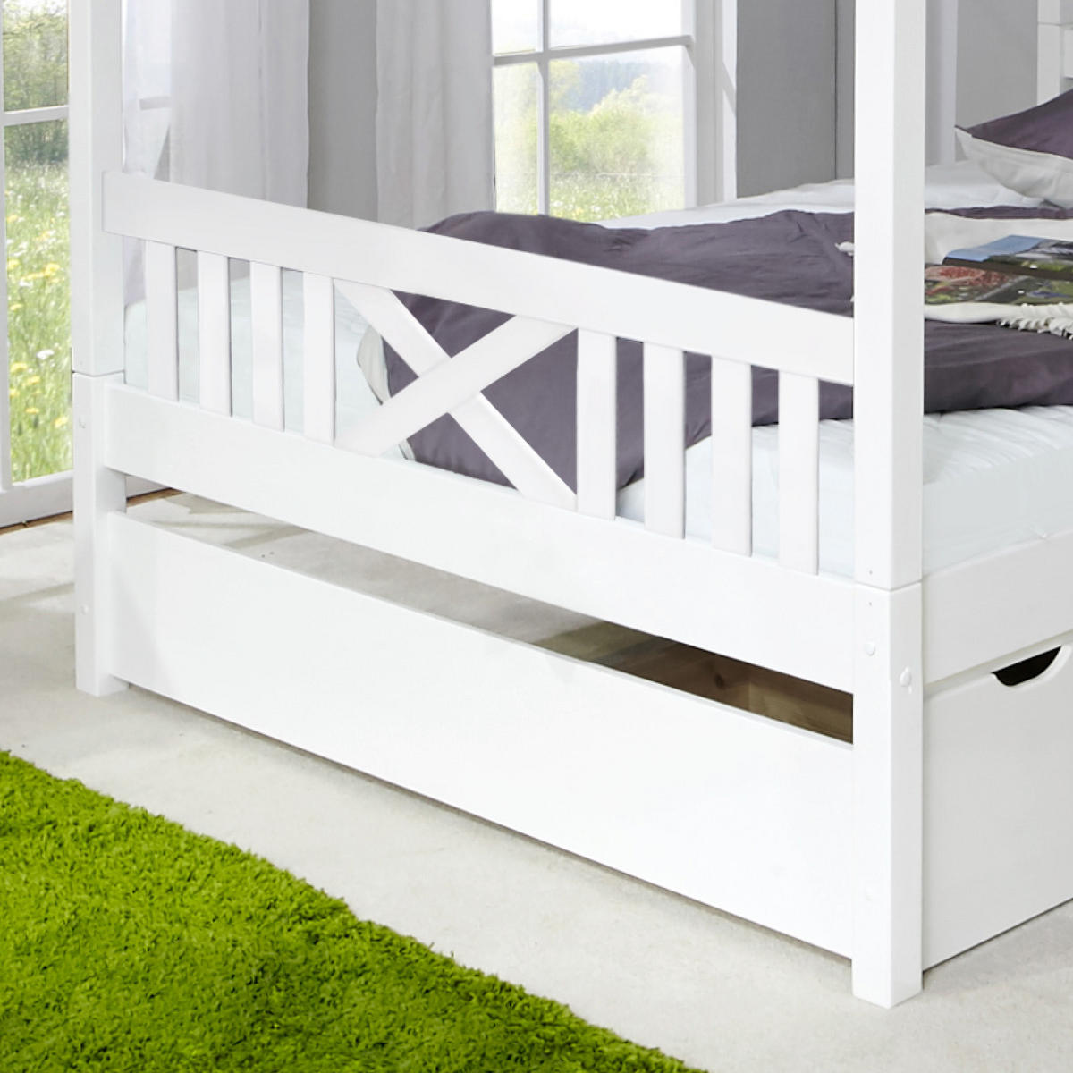 HIMMELBETT 140/200 cm  in Weiß  - Weiß, MODERN, Holz (140/200cm) - MID.YOU