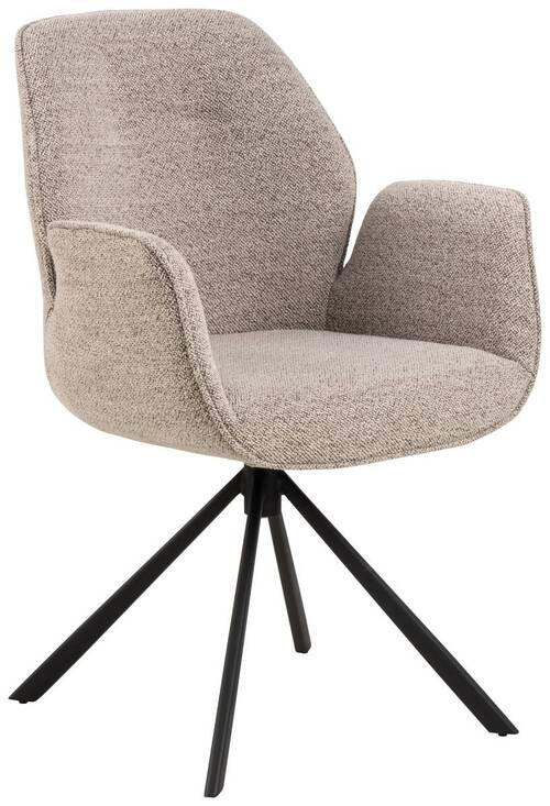 ARMLEHNSTUHL in Webstoff - Beige/Schwarz, Design, Textil/Metall (60,5/90/62cm) - MID.YOU