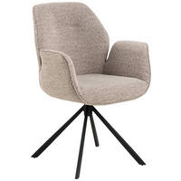 STOL MED ARMSTÖD vävt tyg  - beige/brun, Design, metall/textil (60,5/90/62cm) - MID.YOU