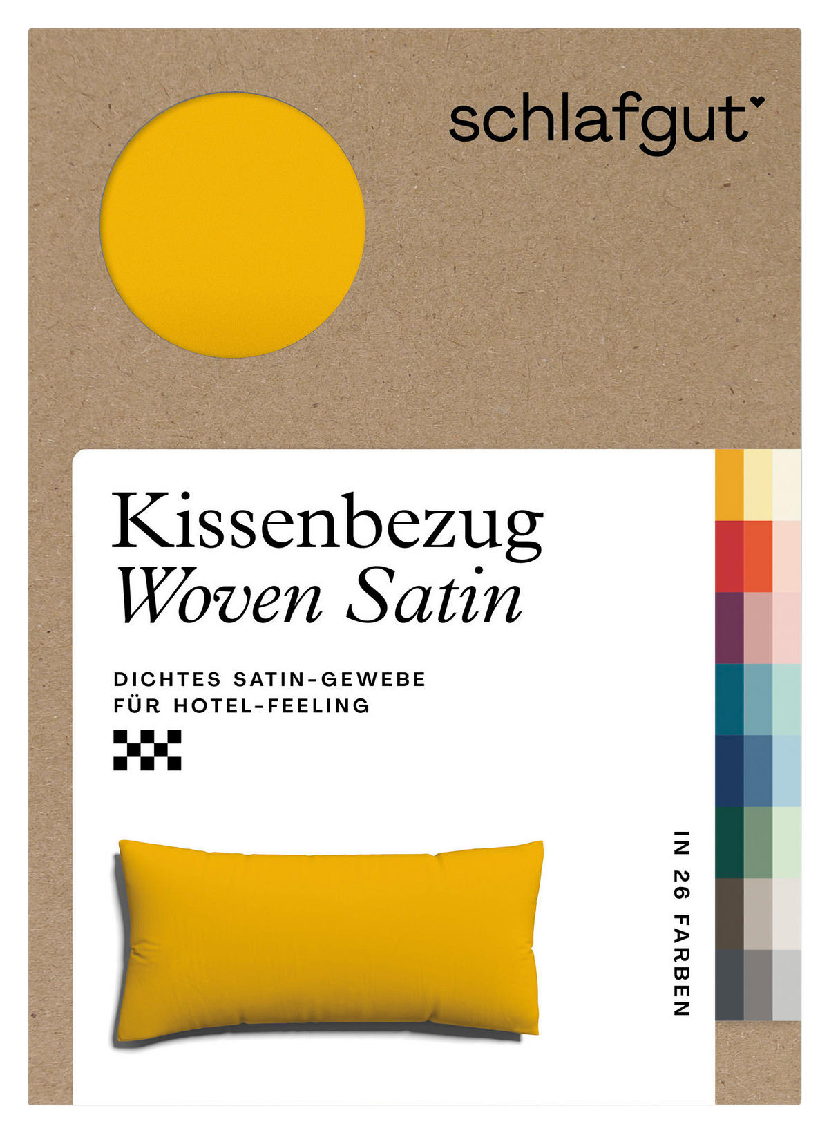 KOPFKISSENBEZUG WOVEN SATIN 40/80 cm  - Dunkelgelb, Basics, Textil (40/80cm) - Schlafgut
