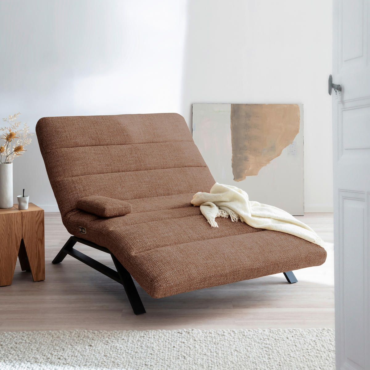 RELAXLIEGE Chenille Rostfarben  - Rostfarben/Schwarz, Design, Textil/Metall (120/54-113/158-198cm) - Pure Home Lifestyle