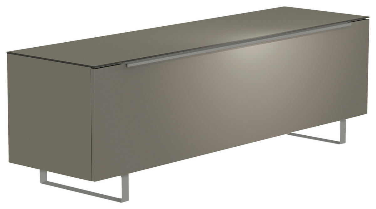LOWBOARD Grau, Alufarben  160/51/45 cm  - Alufarben/Grau, Design, Glas/Holzwerkstoff (160/51/45cm) - Moderano
