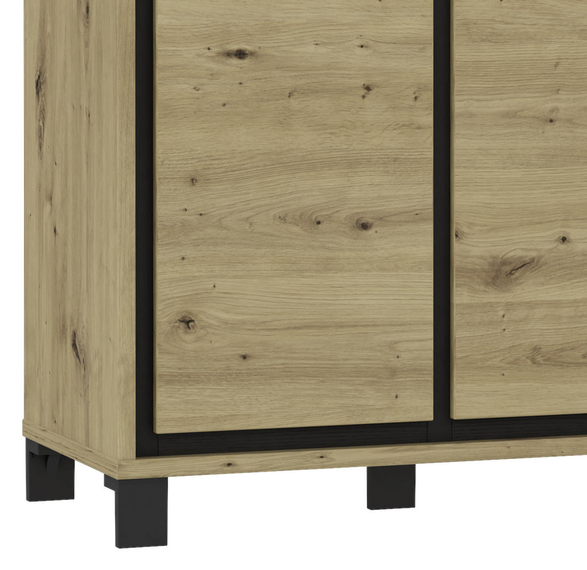 KOMMODE  in 91,4/91,2/41,5 cm  - Eichefarben/Schwarz, MODERN, Holzwerkstoff/Kunststoff (91,4/91,2/41,5cm) - MID.YOU