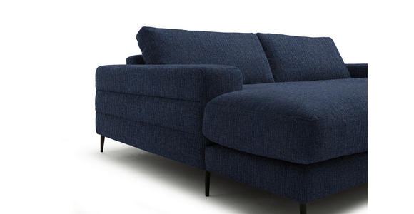 ECKSOFA  in Flachgewebe Dunkelblau  177/253 cm  - Schwarz/Dunkelblau, Design, Textil/Metall (177/253cm) - Dieter Knoll
