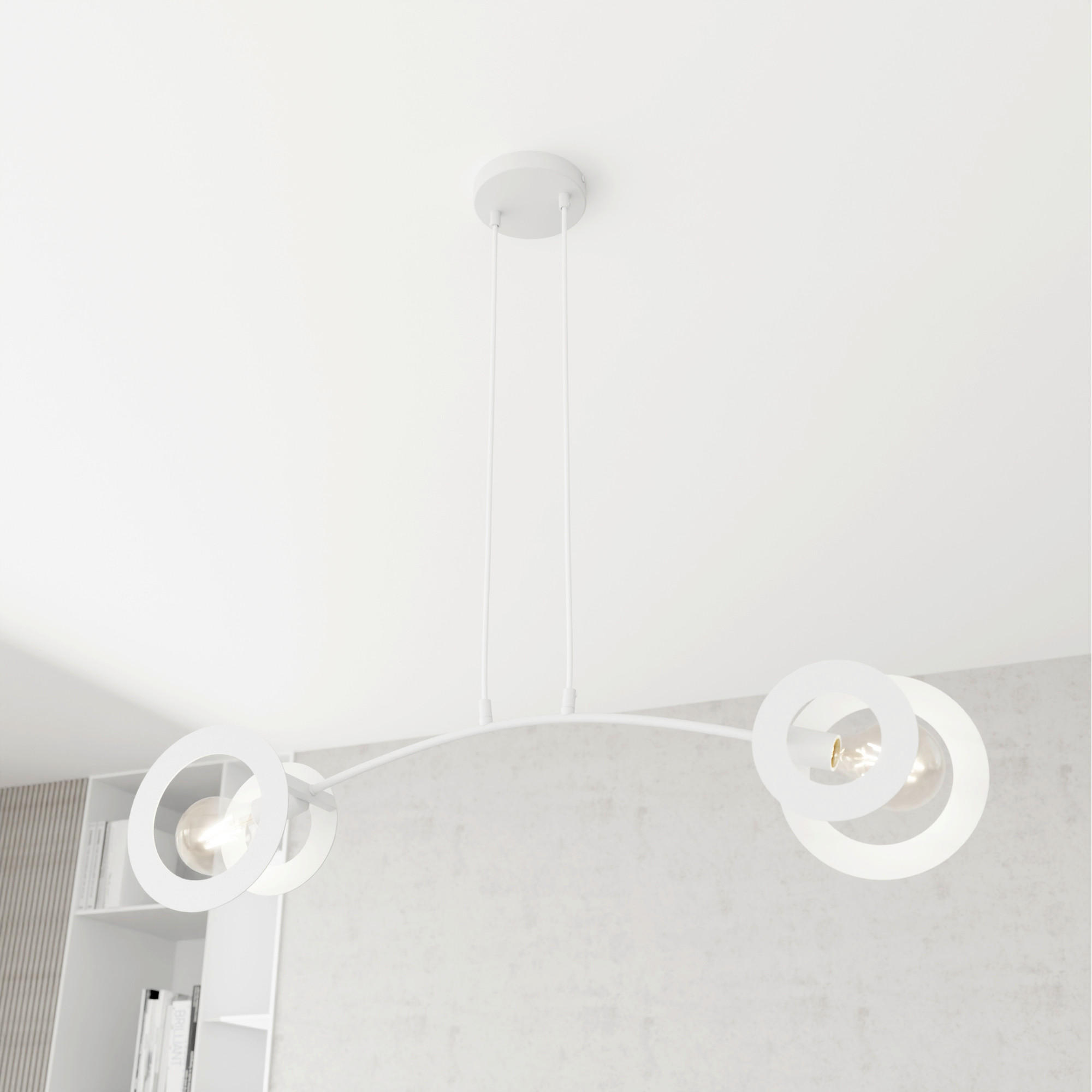 Thumbnail - Hängeleuchte Euforia, Weiß, Metall, 14x120x89 cm, RoHS, CE, Lampen & Leuchten, Innenbeleuchtung, Leuchten nach Räumen, E...