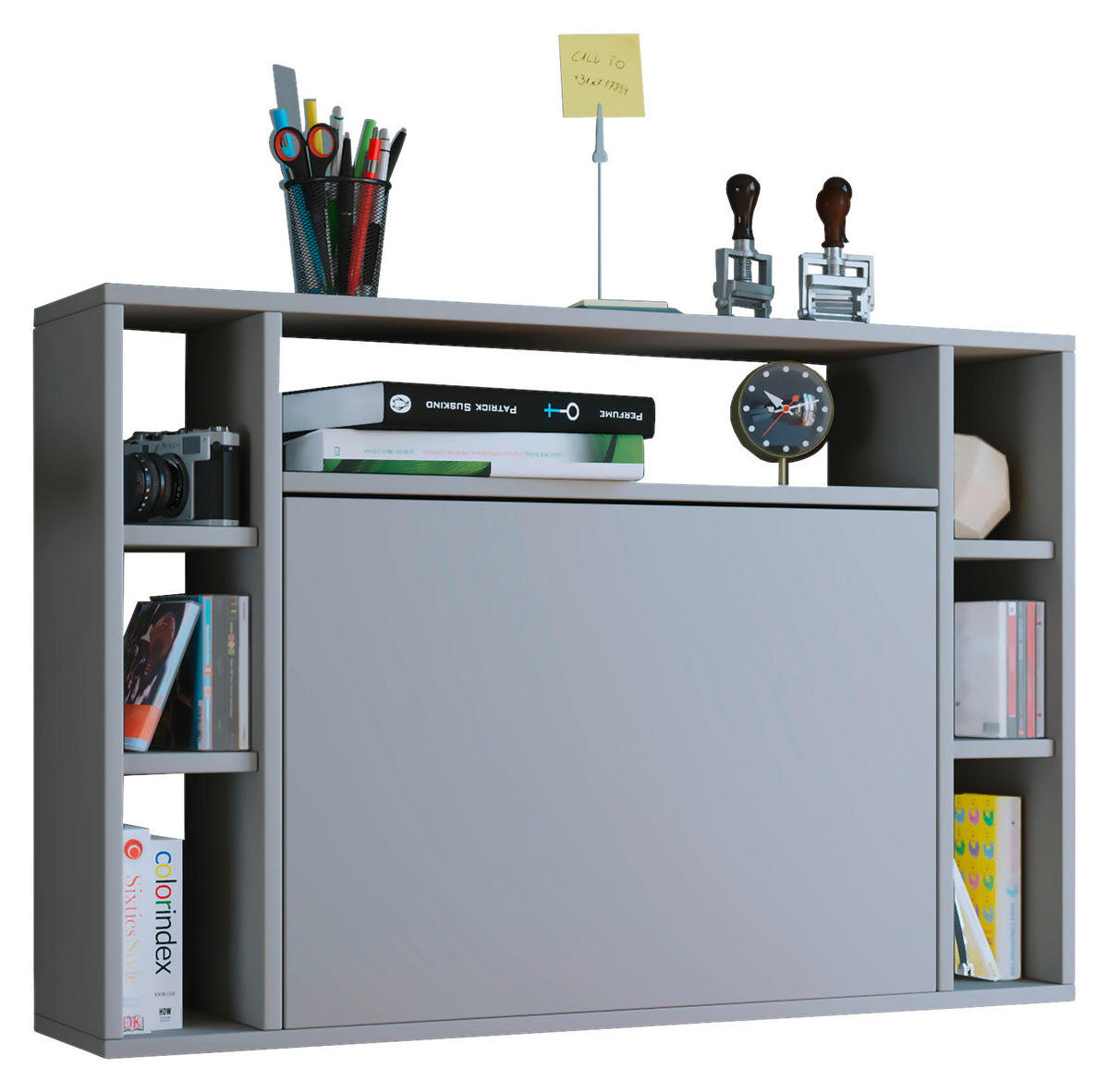 LAPTOPTISCH 90/20/60 cm klappbar, Regal, Wandmontage  - Grau, KONVENTIONELL, Holzwerkstoff (90/20/60cm) - MID.YOU