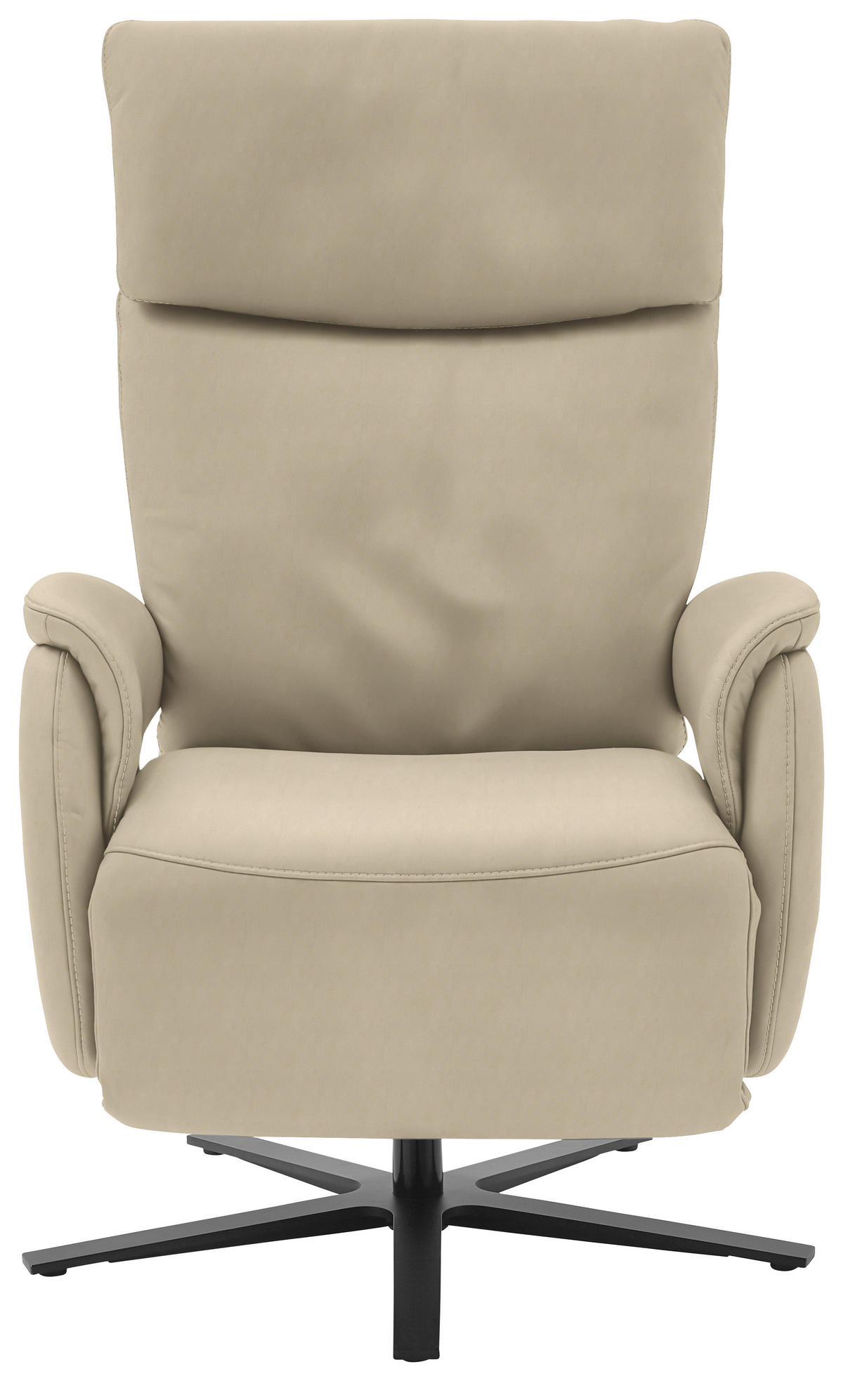 RELAXSESSEL in Leder Ecru  - Ecru/Schwarz, Design, Leder/Metall (70/117/85cm) - Dieter Knoll