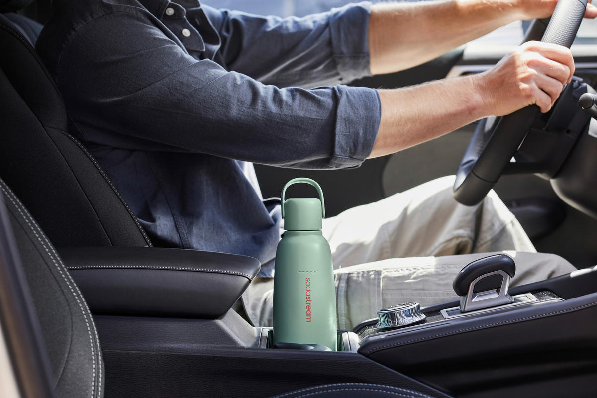 TRINKFLASCHE 0.9 l FIZZ&GO  - Mintgrün, Basics, Metall (19,5/10/28,5cm) - SodaStream