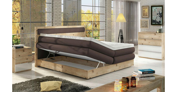 BOXSPRINGBETT 180/200 cm in Eichefarben, Dunkelbraun - Eichefarben/Dunkelbraun, KONVENTIONELL, Holz/Holzwerkstoff (180/200cm) - Valnatura