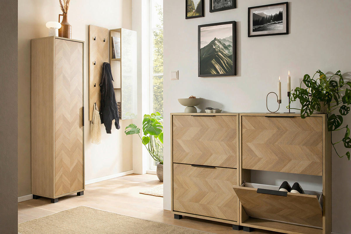 REGAL  30/110,6/19,6 cm Eichefarben  - Eichefarben, Design, Glas/Holzwerkstoff (30/110,6/19,6cm) - MID.YOU