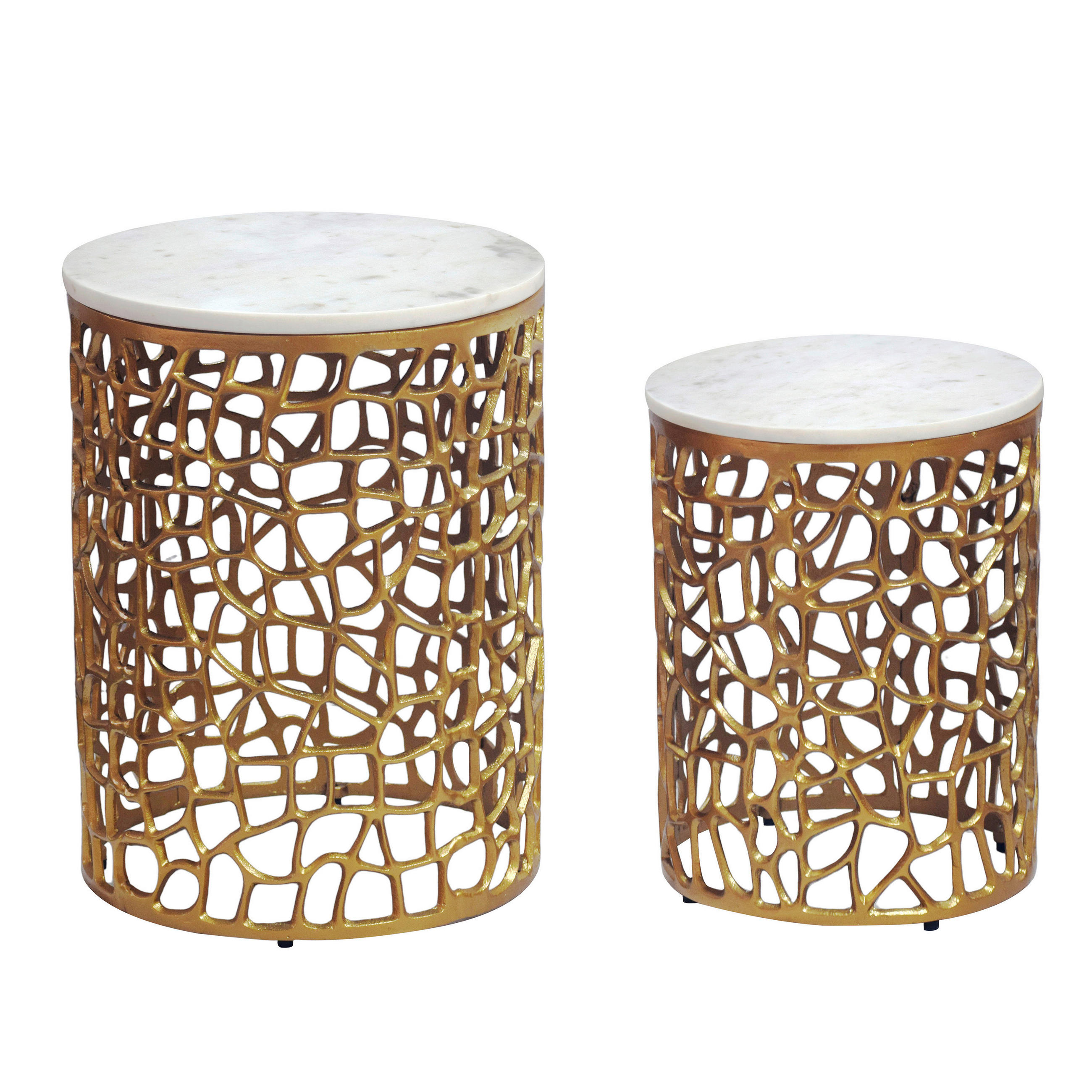  i sten 39/39/52,5 cm  - guldfärgad, Design, metall/sten (39/39/52,5cm) - Livetastic