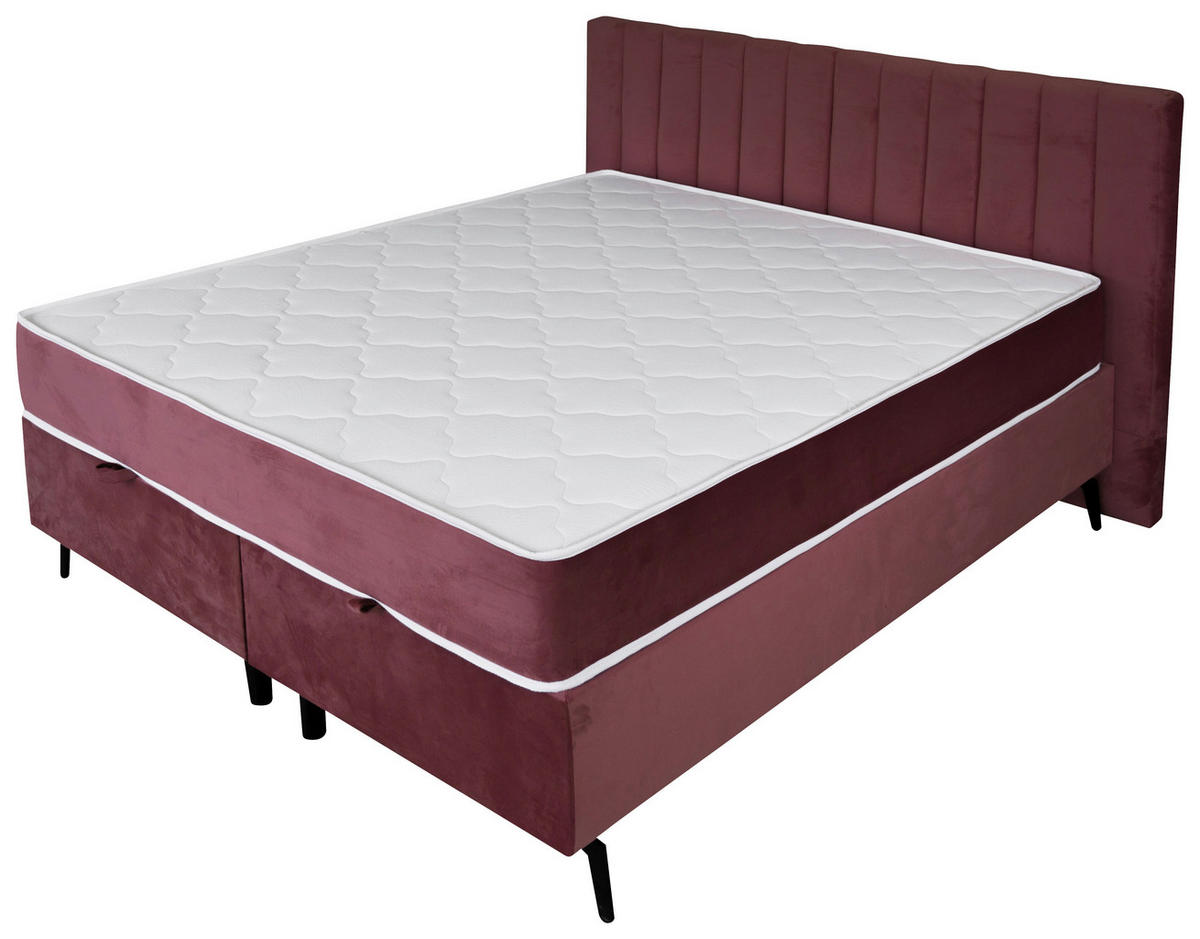 POSTELJA Z VZMETNICO 180 cm   x 200 cm  , les, tekstil roza  - roza, Konvencionalno, tekstil/les (180/200cm) - Xora