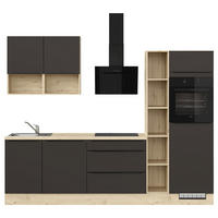 KÜCHENLEERBLOCK 280 cm   in Braun  - Eichefarben/Schwarz, Design, Holzwerkstoff/Metall (280cm) - Impuls