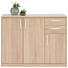 KOMMODE Sonoma Eiche - Silberfarben/Schwarz, Basics, Holzwerkstoff/Metall (106/84/36cm) - Xora
