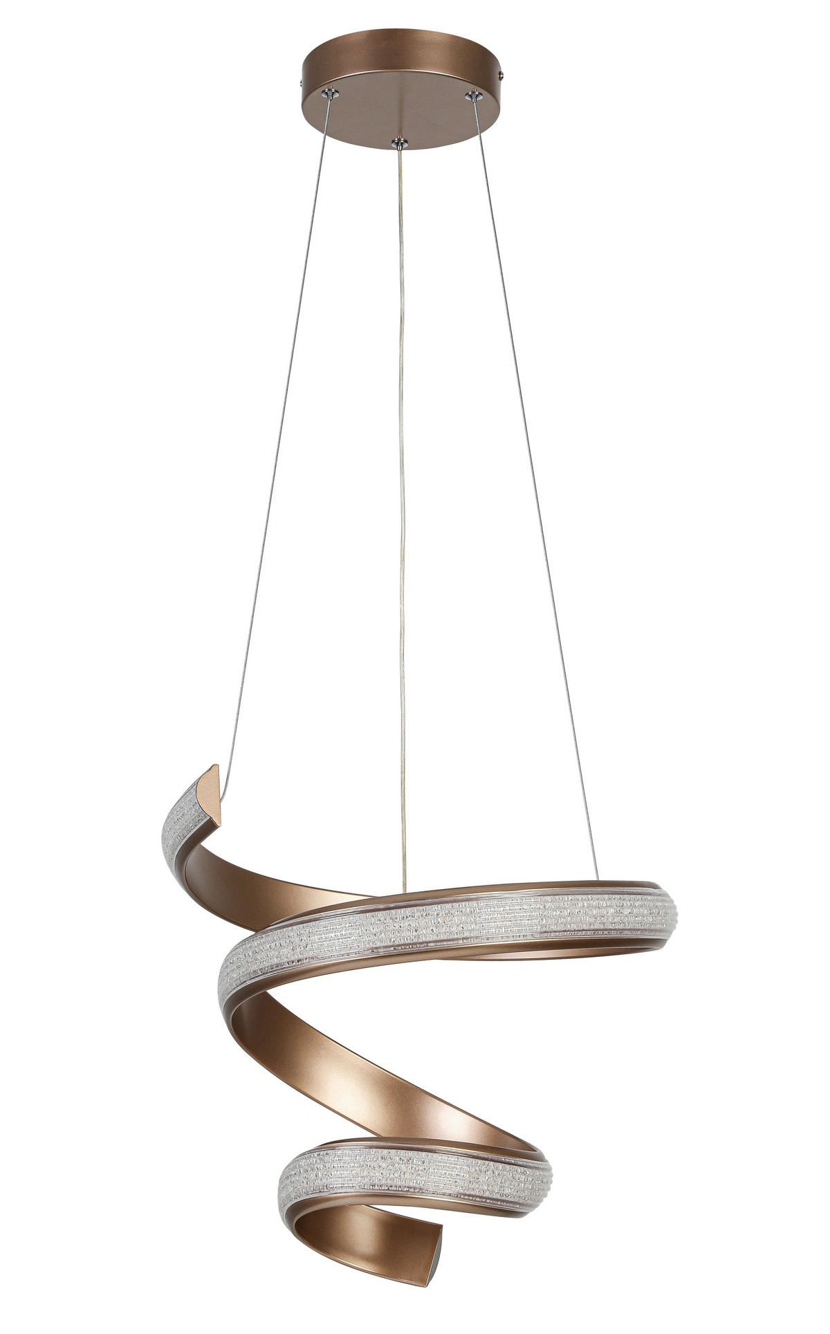 Lampă Suspendată Cu Led 37/150 cm  - cappuccino/transparent, Design, plastic/metal (37/150cm) - Novel