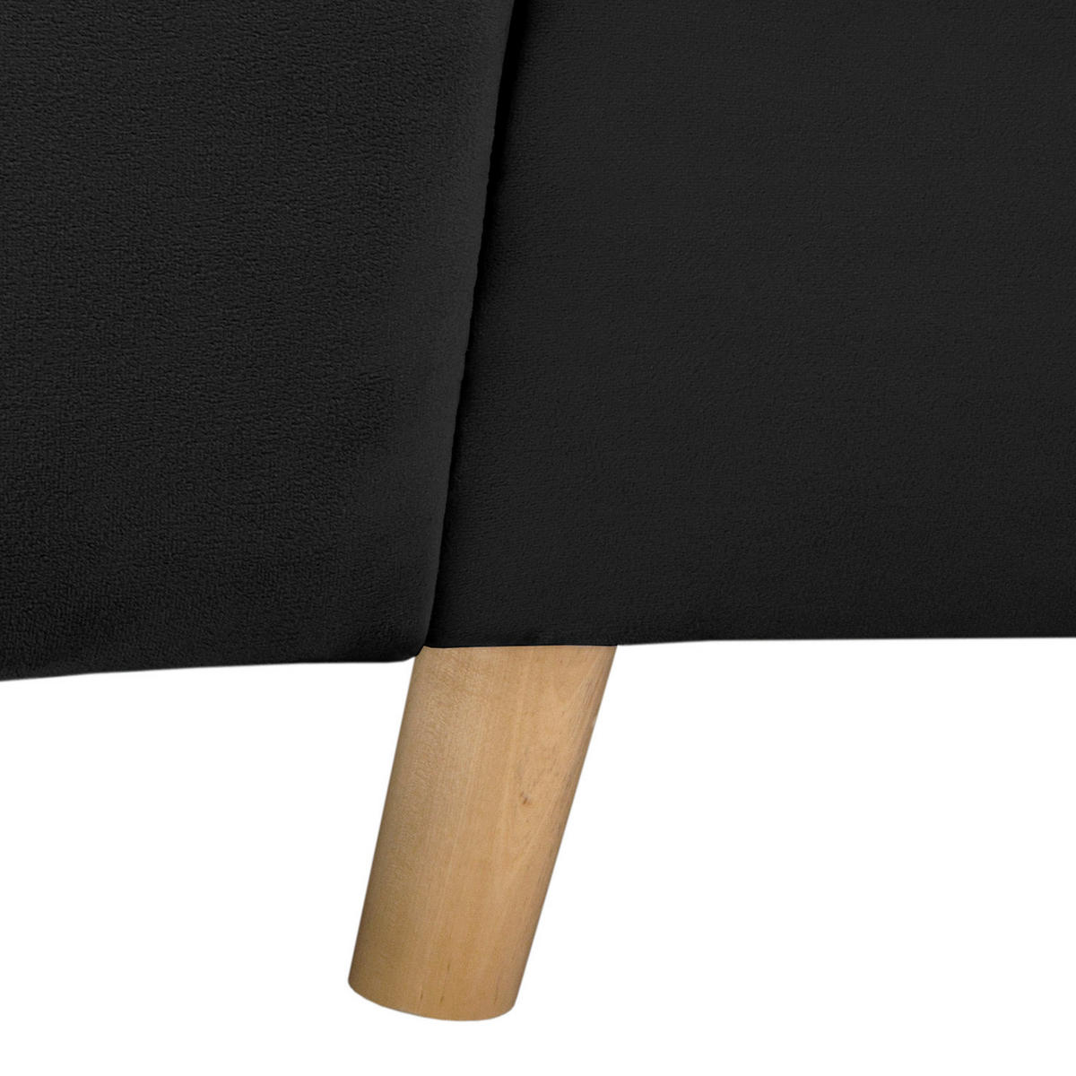 ECKSOFA Ariella Schwarz Samt Rückenkissen  - Schwarz/Naturfarben, Design, Holz/Textil (231/161cm) - Livetastic