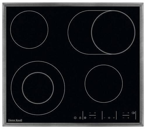 Plită vitroceramică - culoare inox/negru, Basics, sticlă/metal (57,6/50,6cm) - Dieter Knoll