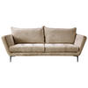 SOFA Velours Beige  - Beige/Schwarz, Design, Textil/Metall (225/86/95cm) - MID.YOU