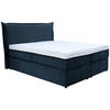 BOXSPRINGBETT 180/200 cm  in Dunkelblau  - Schwarz/Dunkelblau, KONVENTIONELL, Kunststoff/Textil (180/200cm) - Ti'me