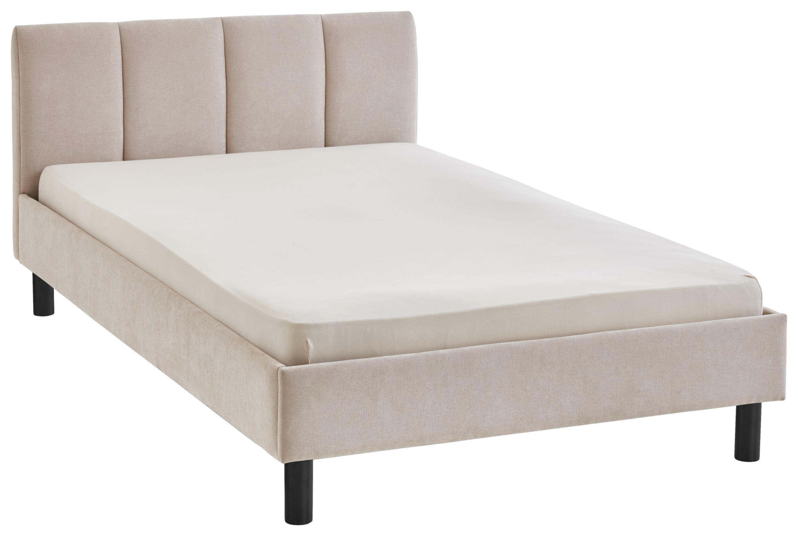 POLSTERBETT 140/200 cm  in Beige  - Beige/Schwarz, Basics, Holz/Textil (140/200cm) - Boxxx