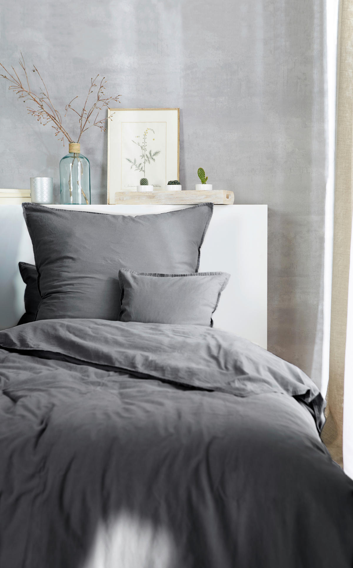 BETTWÄSCHE Renforcé 135/200 cm  - Anthrazit, Basics, Textil (135/200cm)