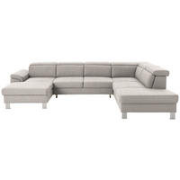 WOHNLANDSCHAFT in Webstoff Ecru  - Ecru/Silberfarben, Design, Textil/Metall (168/320/226cm) - Xora