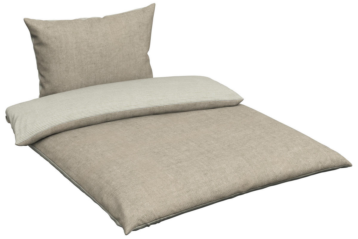 POSTELJINA SA DVA LICA EKLUTNA 140/200 cm biver pamučna tkanina krem  - krem, tekstil (140/200cm) - Novel