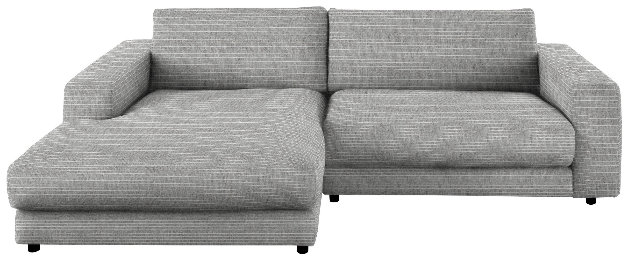 ECKSOFA in Chenille Grau  - Schwarz/Grau, Design, Kunststoff/Textil (190/270cm) - Lomoco