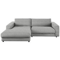 ECKSOFA in Chenille Grau  - Schwarz/Grau, Design, Kunststoff/Textil (190/270cm) - Lomoco