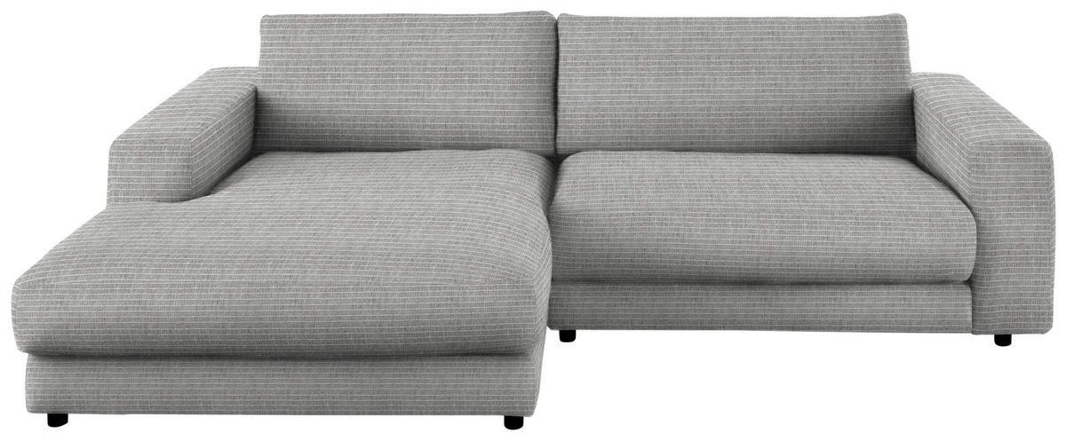ECKSOFA in Chenille Grau  - Schwarz/Grau, Design, Kunststoff/Textil (190/270cm) - Lomoco